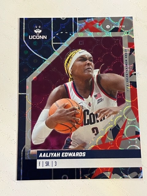 AALIYAH EDWARDS 2023-24 ONIT Athlete UConn Womens Basketball PINK HOLO card #51-image
