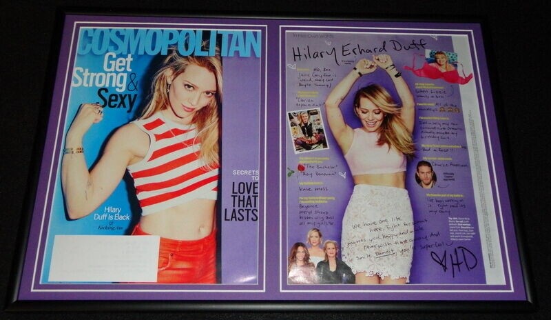 Hilary Duff Framed ORIGINAL 2015 Cosmopolitan Magazine Cover & Photo Display