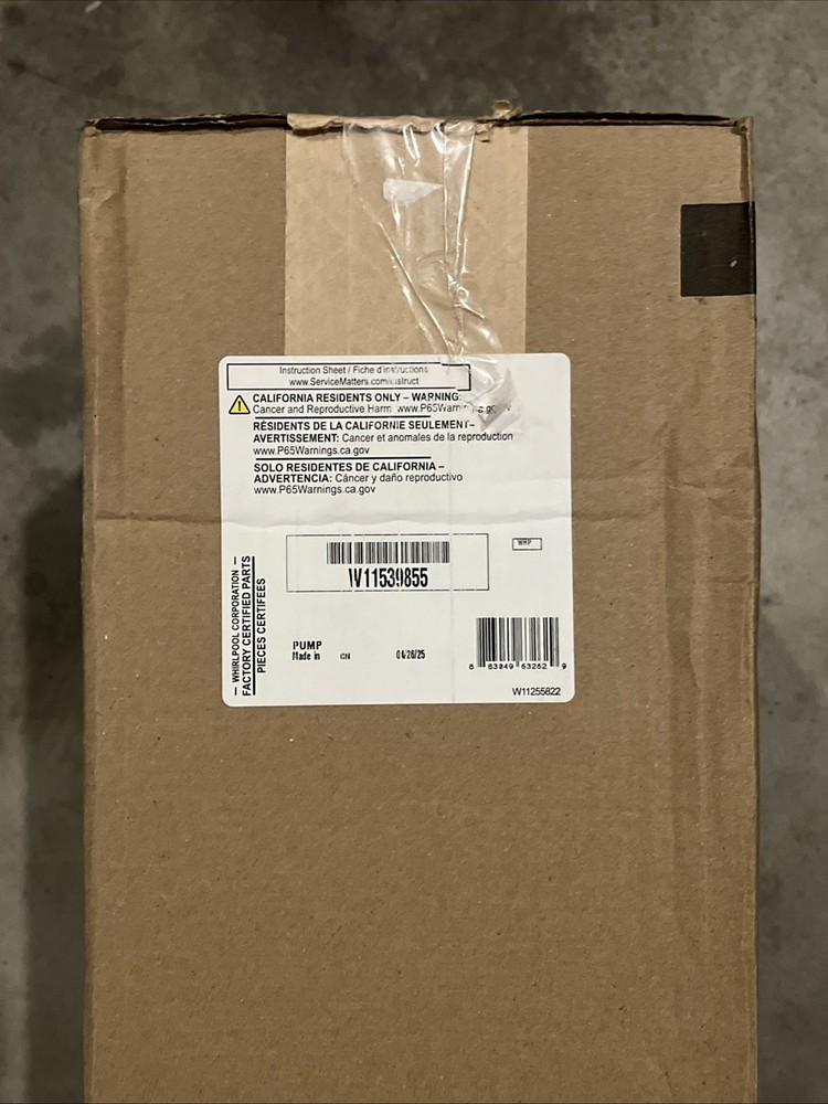 Whirlpool Amana Maytag Ice Maker Drain Pump Assembly W11539855