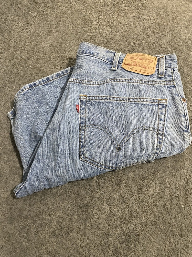 Levis 505 Shorts Mens 38 Blue Light Wash Regular Fit Straight