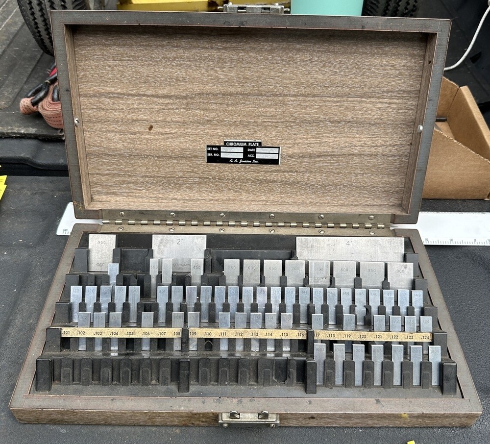 Incomplete 63pc AA Jansson Chrome Gage Block Set for Machinists & Tool Makers-image