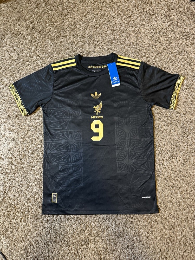 Mexico Black And Gold Jersey 2025 Raul Jimenez #9 Slim Fit Large