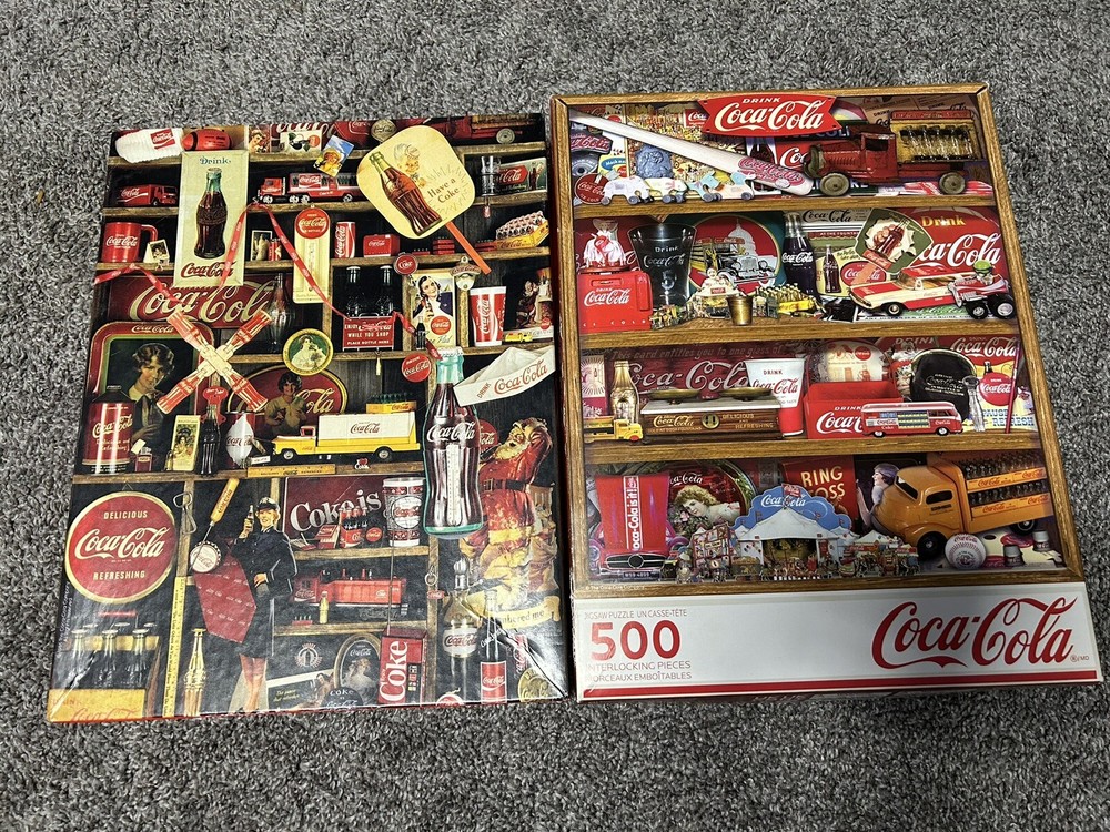 Coca Cola Puzzle Bundle/ Springbook 500 Piece Collection & Coke Is It 500 Piece