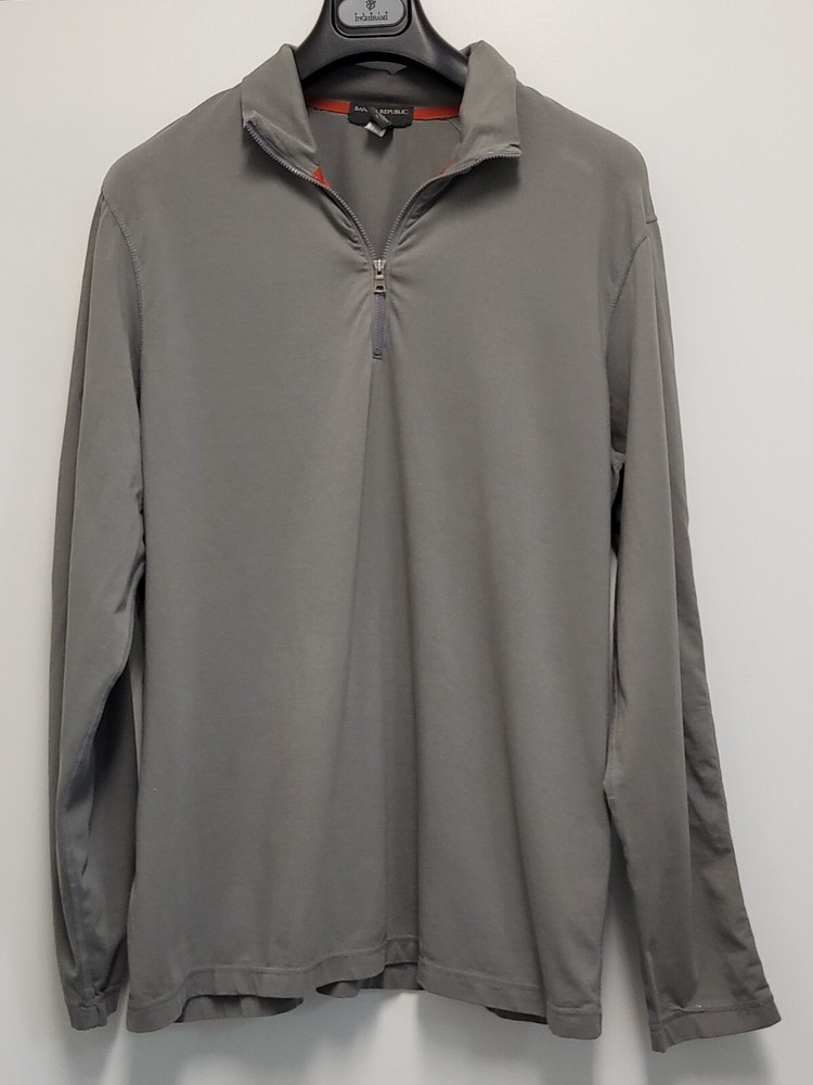 Banana Republic Mens Shirt Pullover XL Stretch 1/4 Zip Long Sleeve Mock Soft