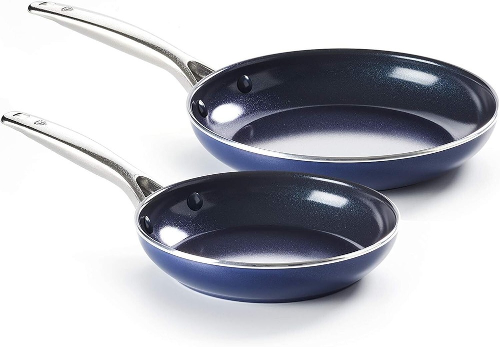 Blue Diamond Pan Toxin Free Enhanced Ceramic Nonstick Frypan, 2pack, 9.5''& 11''