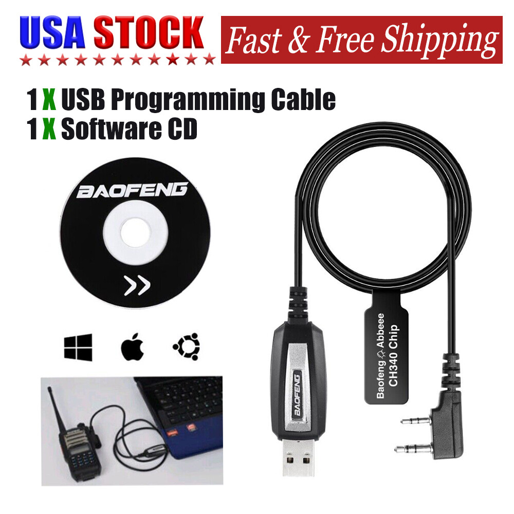 1PCS USB programming cable and 1PCS software CD For Baofeng UV-5R BF-888S