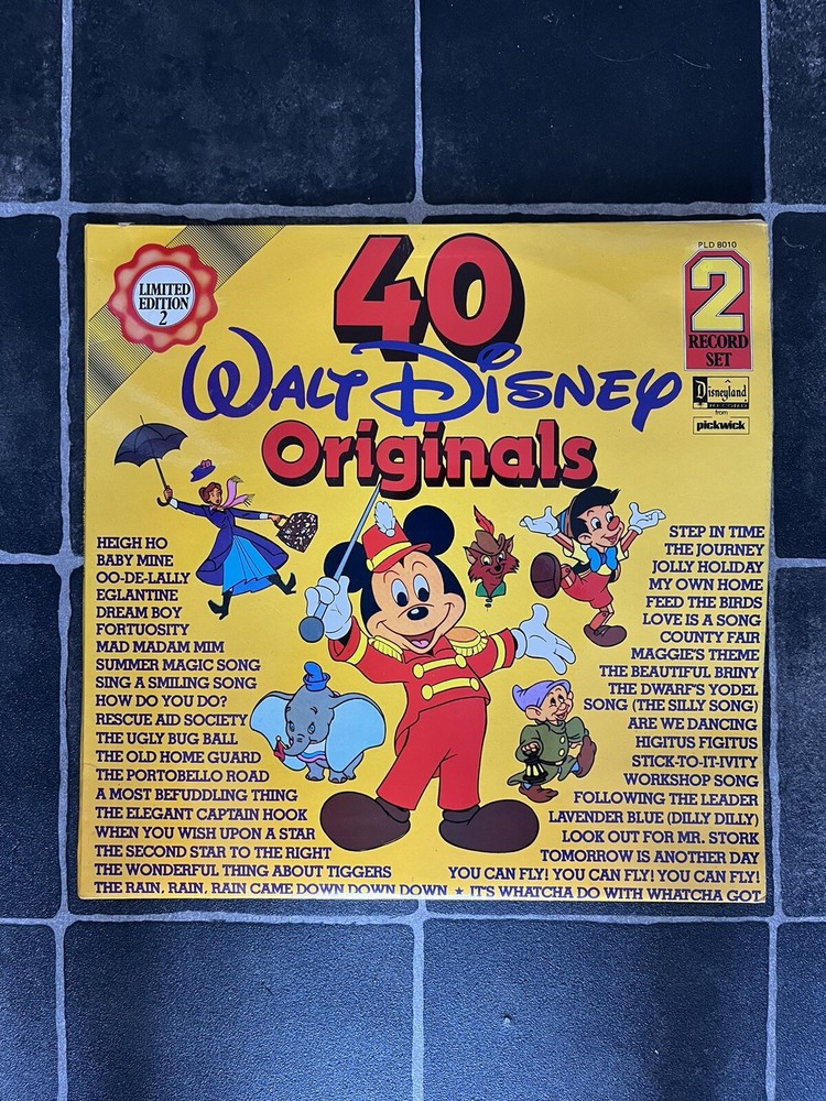 Various ‎– 40 Walt Disney Originals 2XLP Vinyl Limited Edition Gatefold Cover