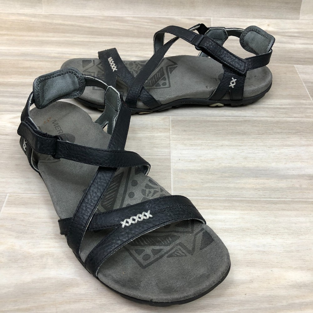 Merrell Women's Sandspur Rose LTR Comfort Strappy Sandal Black Paloma Size 10