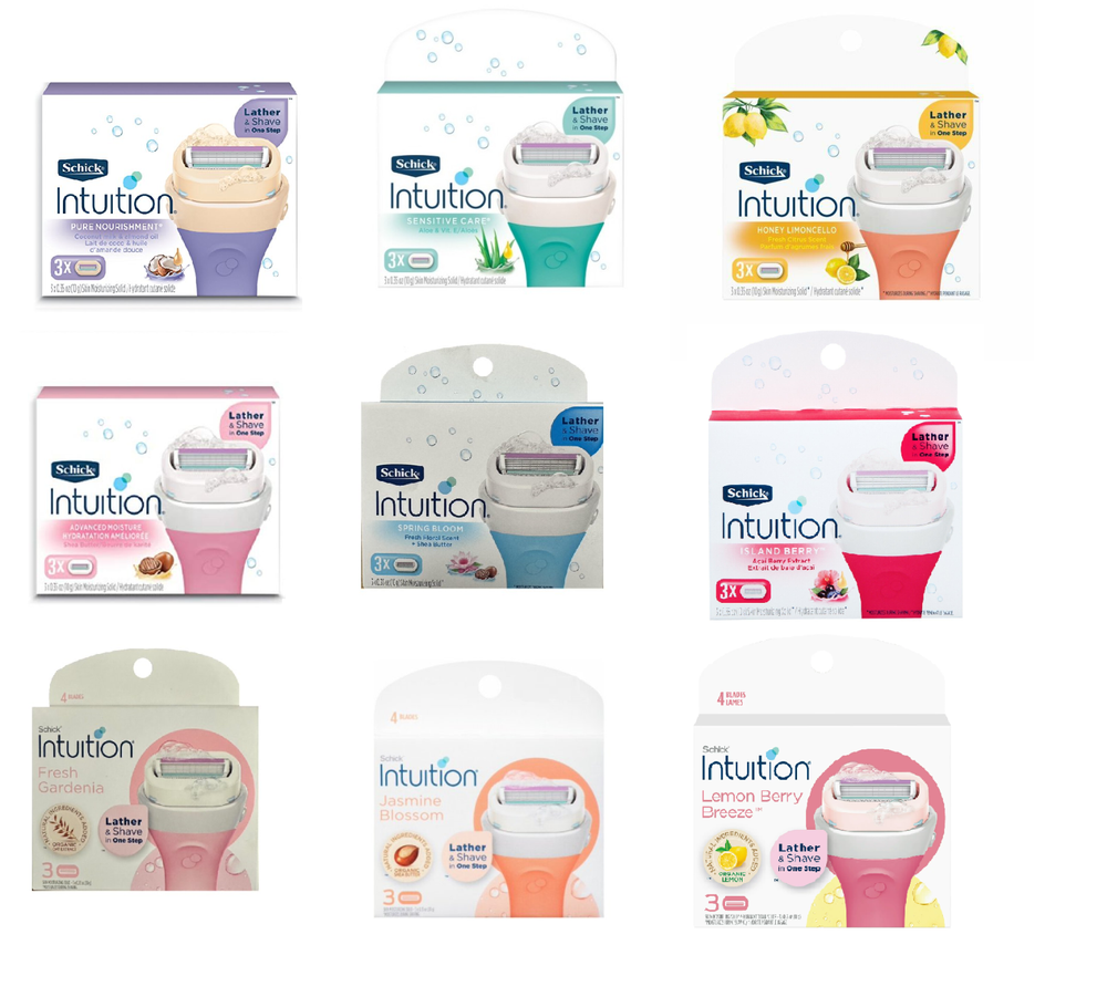 Schick Intuition Womens Razor Refill Blade Cartridges - Choose Scents!