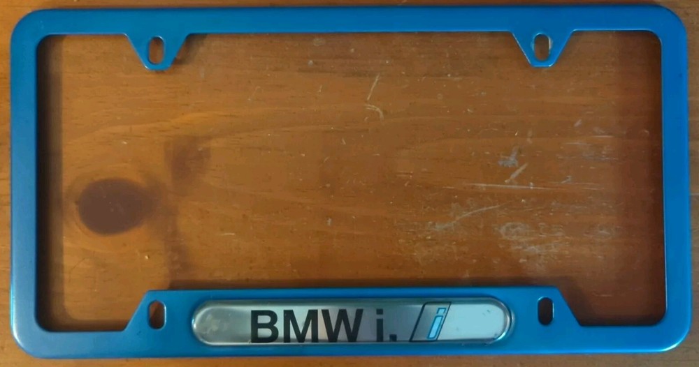 BMW I-series Blue License Plate Frame 🔥 I3 I4 I5 I7 I8 IX 🔥
