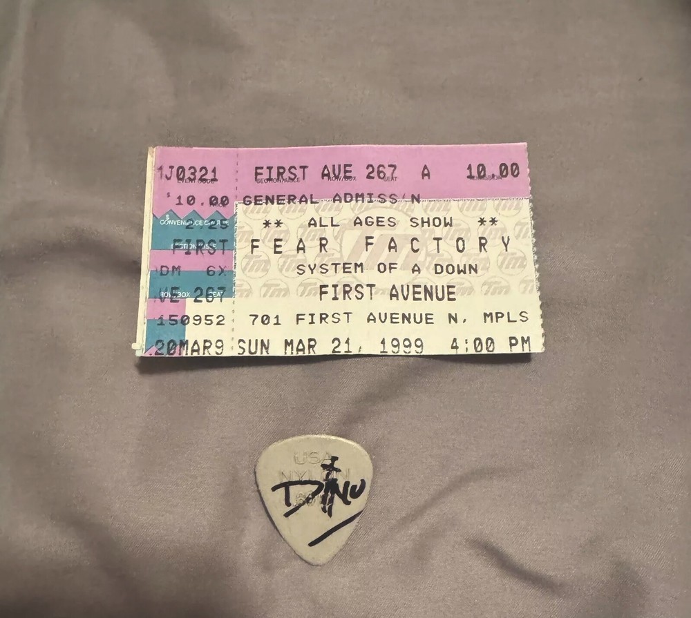 Authentic Hand Signed Static-X And Fear Factory Guitar Pick