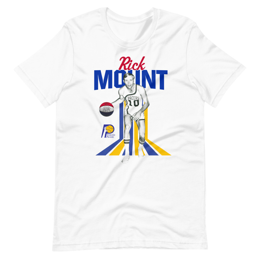 RICK MOUNT ABA Pacers Basketball Vintage Style Tee Short-Sleeve Unisex T-Shirt-image