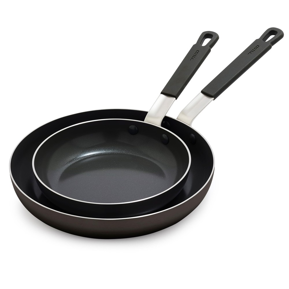 x Bobby Flay 8” and 10” Frying Pan Skillet Set, Professional Grade Aluminum, ...