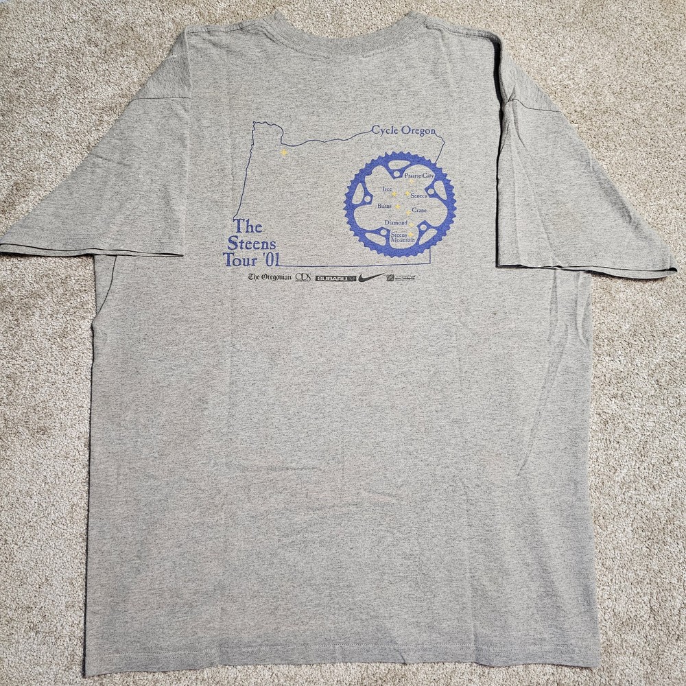 Vintage Y2k Nike Cycle Oregon .com T-Shirt Mens L Dad Ironic Grunge Website Punk