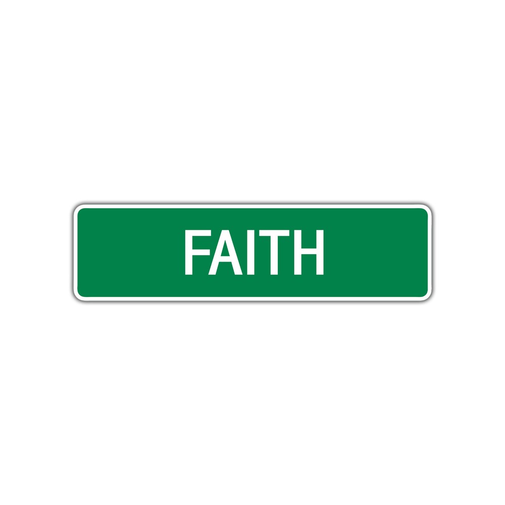 Faith Street Sign Aluminum Metal Plate Wall Décor for Kids Room or Home Gift