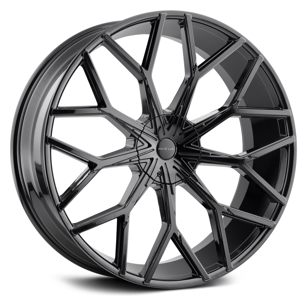 Prive Lux PL19 22x9.5 Black Rims 6x139.7 30 Offset Set of 4