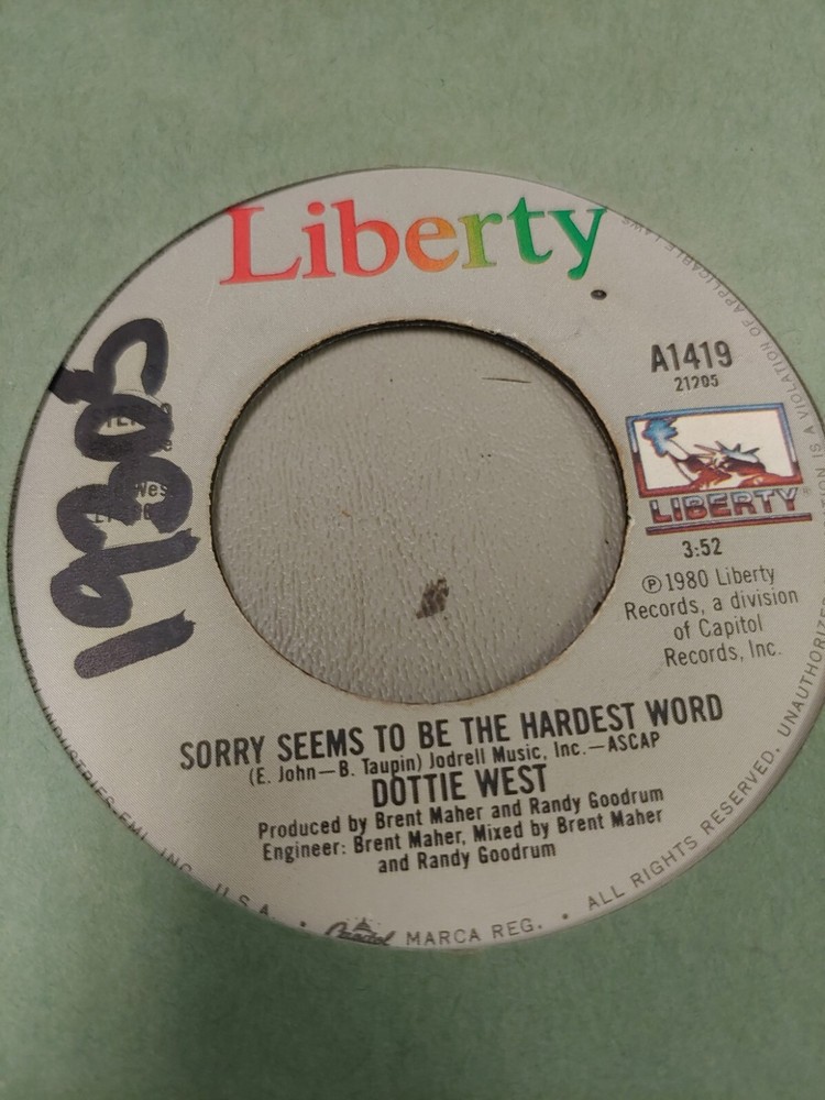 DOTTIE WEST SORRY SEEMS TO BE THE HARDEST WORD 7