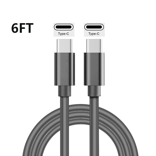 1 Pack USB-C to USB-C Fast Charging Cable Type C Quick Charging Cord Data 2M 6FT