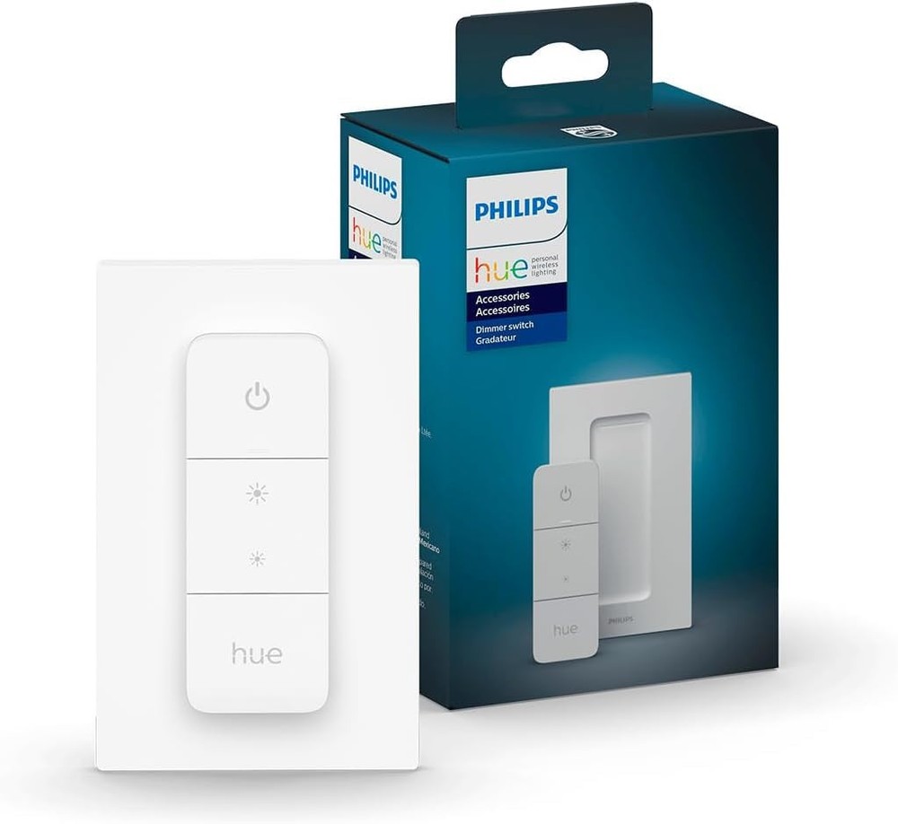 Smart Dimmer Switch for Hue Lights with Remote Control - White Single Pack