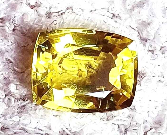 9.82 Ct Certified Yellow Sapphire Loose Cushion Cut Natural Gemstone