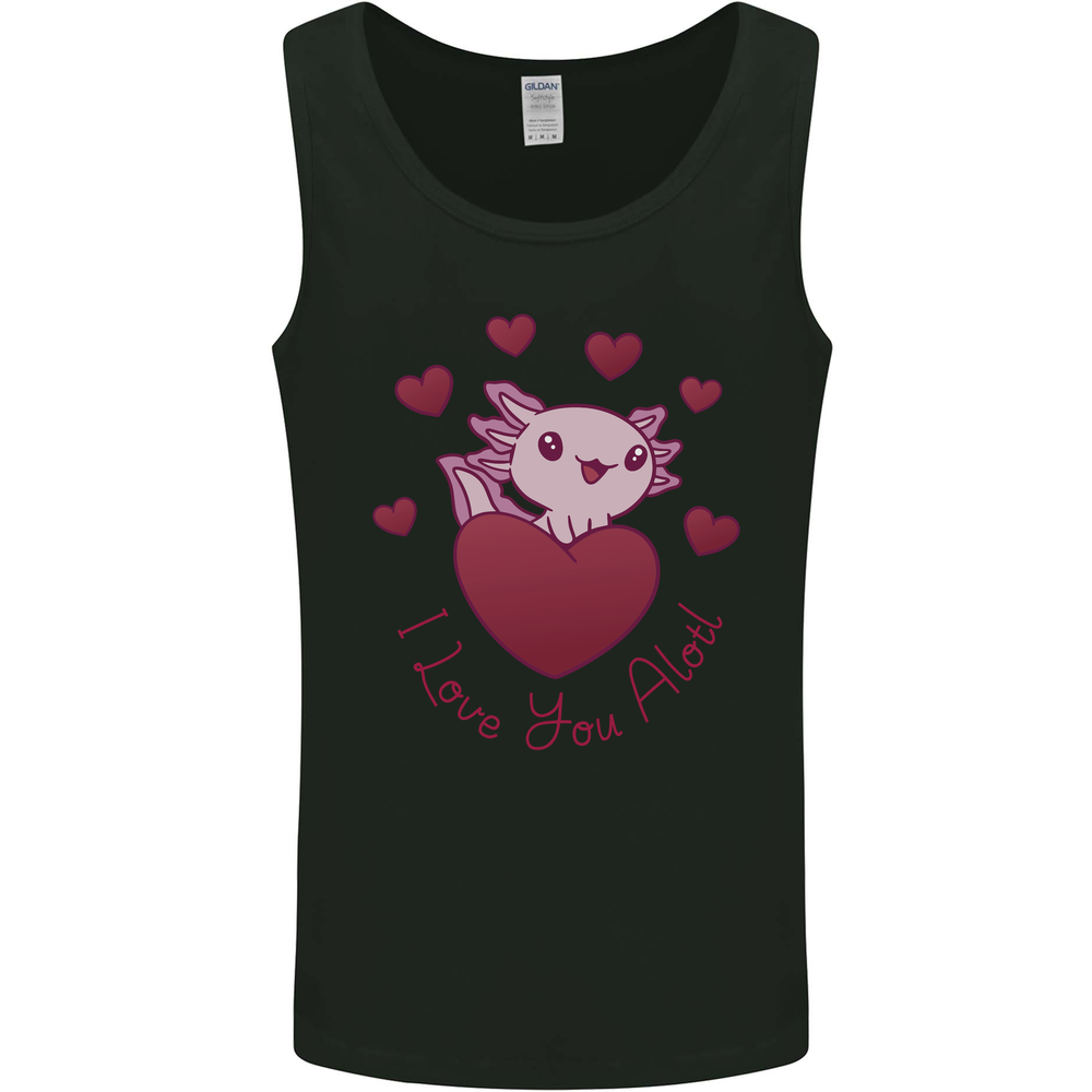 I Love You Alotl Valentines Day Axolotl Mens Vest Tank Top