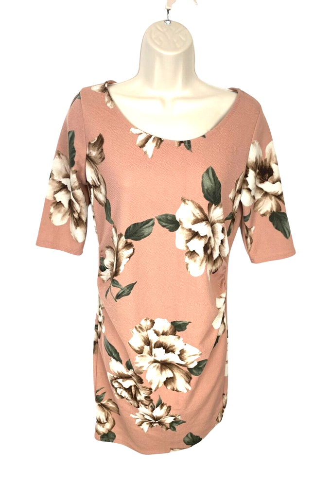 Pink Blush maternity dress floral 3/4 sleeve A-A 17.5 