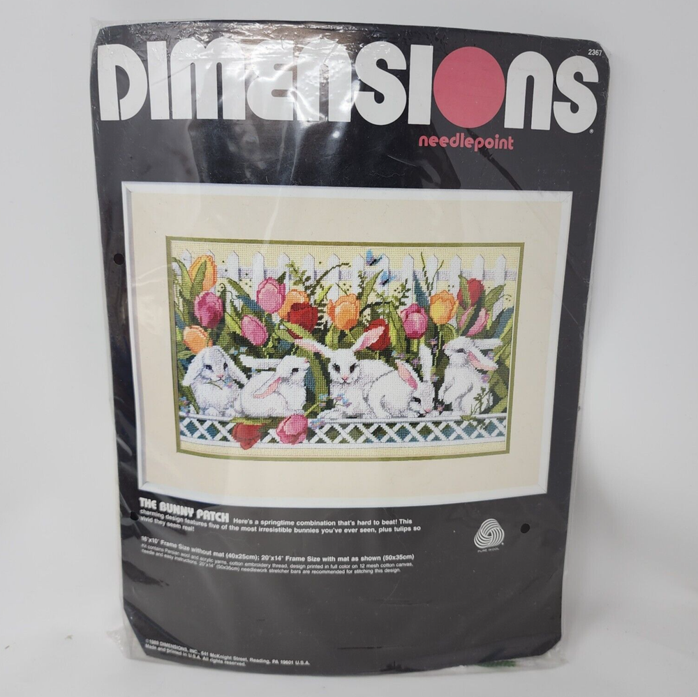 Dimensions THE BUNNY PATCH Needlepoint Kit 16