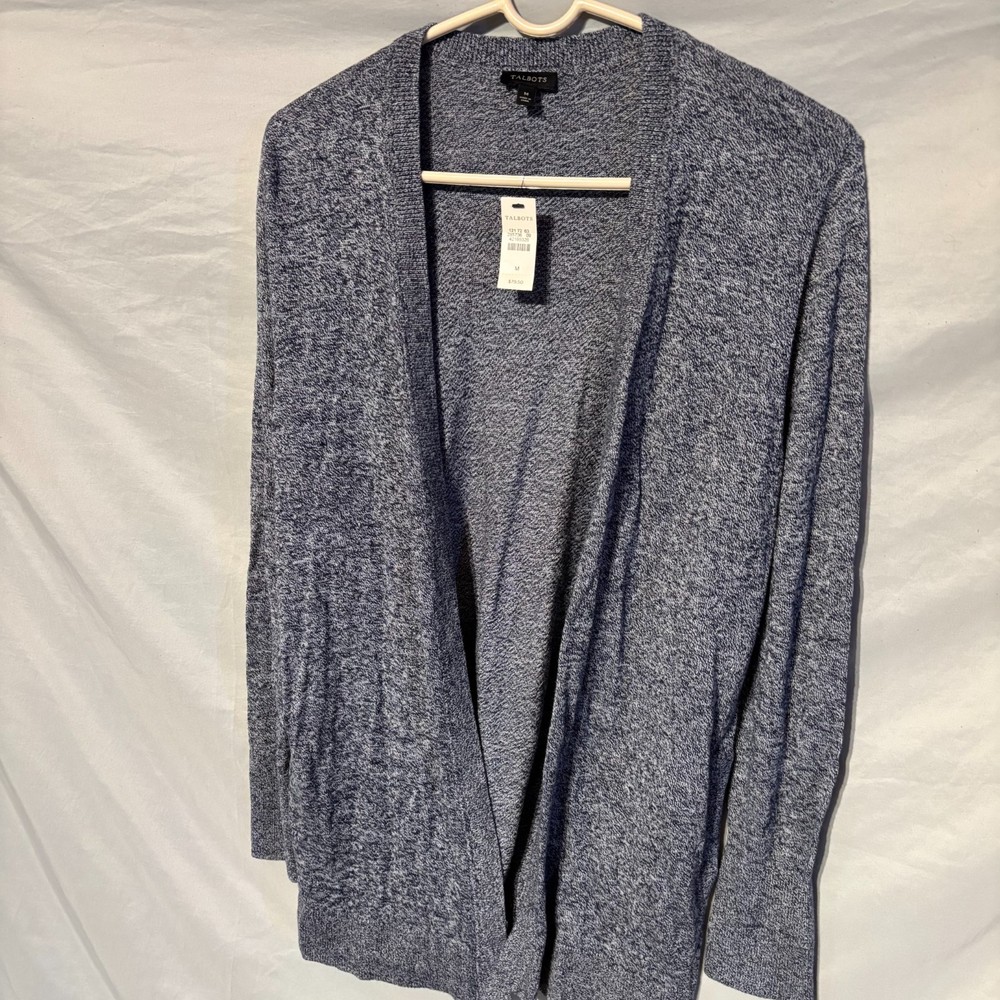 NWT Talbots Women Navy Blue Cardigan with Casual Pockets - Size M
