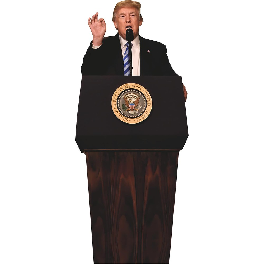 H38239 President Donald Trump Podium 2024 Cardboard Cutout Standee Standup