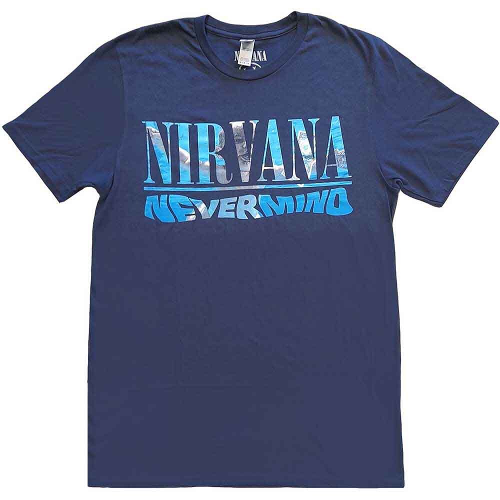 Nirvana Nevermind Band Logo Official Unisex Navy Blue T-Shirt