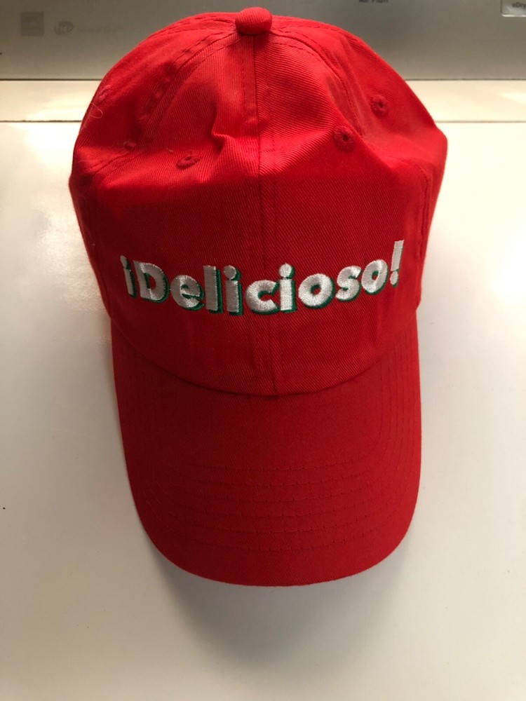Delicioso  Baseball Hat Cap Lid Red Hook And Loop Back Closure Fashion Seal