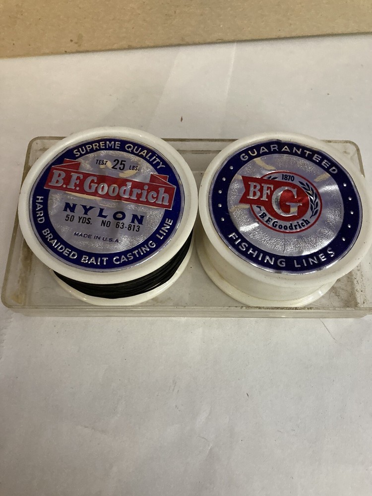 Vintage BF Goodrich Hard Braided Bait Casting Line Spools With Original Case