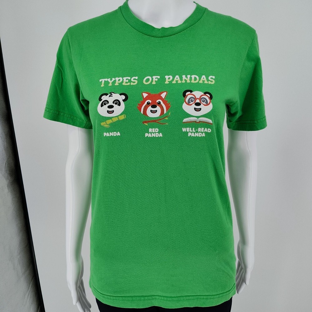 American Apparel Types Of Pandas Panda Red Panda Well-Read Panda T-Shirt (Small)