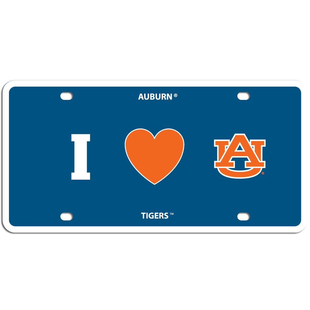i love auburn tigers college ncaa football styrene car tag license plate