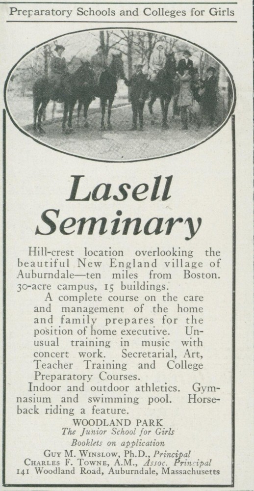 1924 Lasell Seminary School For Girls Horse Riders Auburndale MA Vtg Print Ad A1