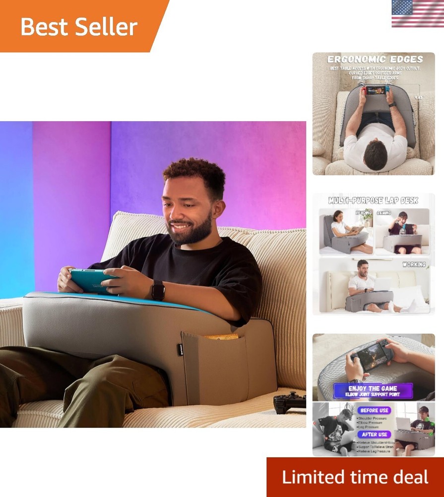 for Gaming, Extra Large Arm Rest Pillow for Adult, Memory Foam Bed Rest Pillo...