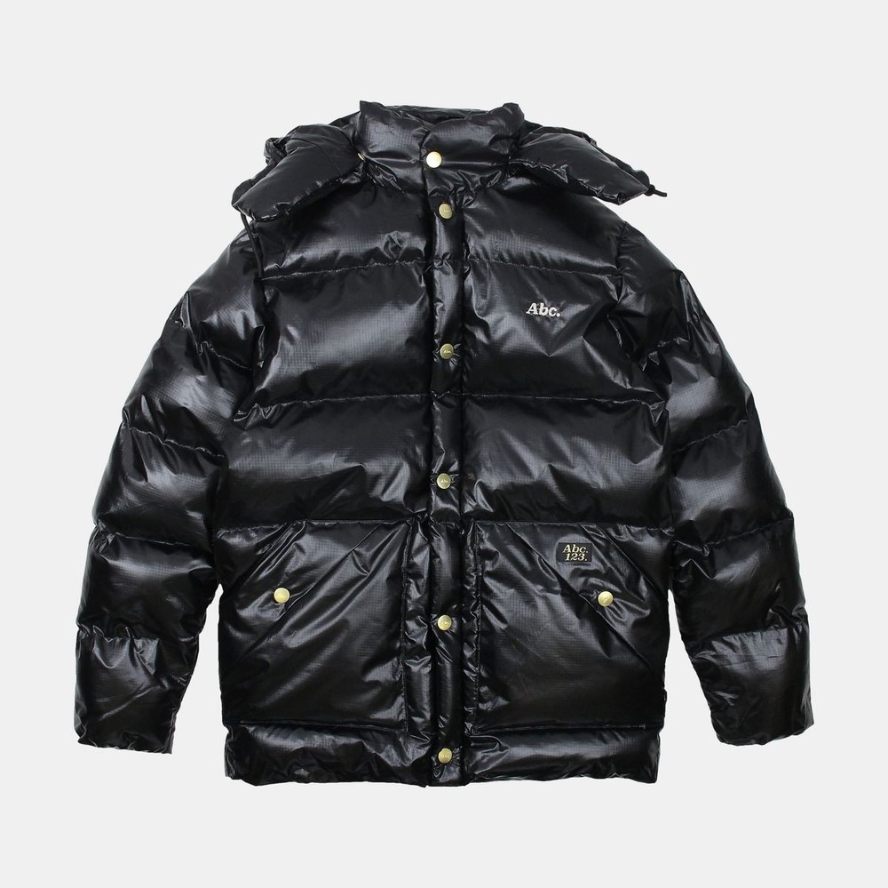 Men's Black Polyester Puffer Jacket - Size L Short Fit-image