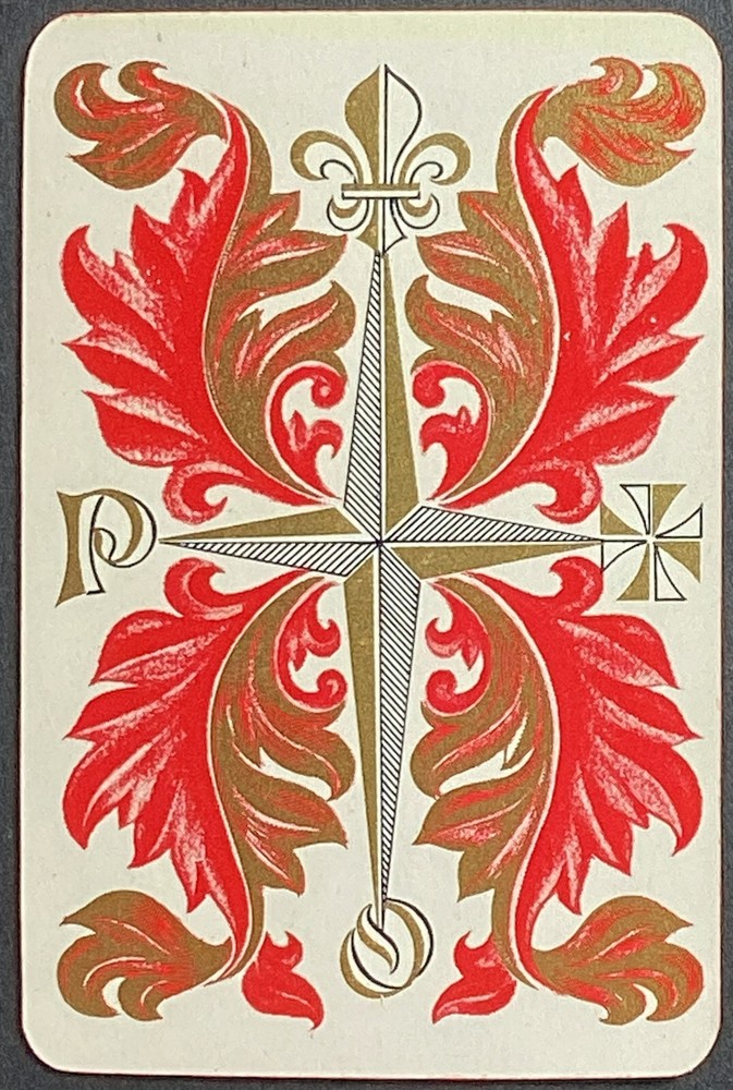 Pattern Design Vintage Single Swap Playing Card 5 Clubs Alsace Colmar France