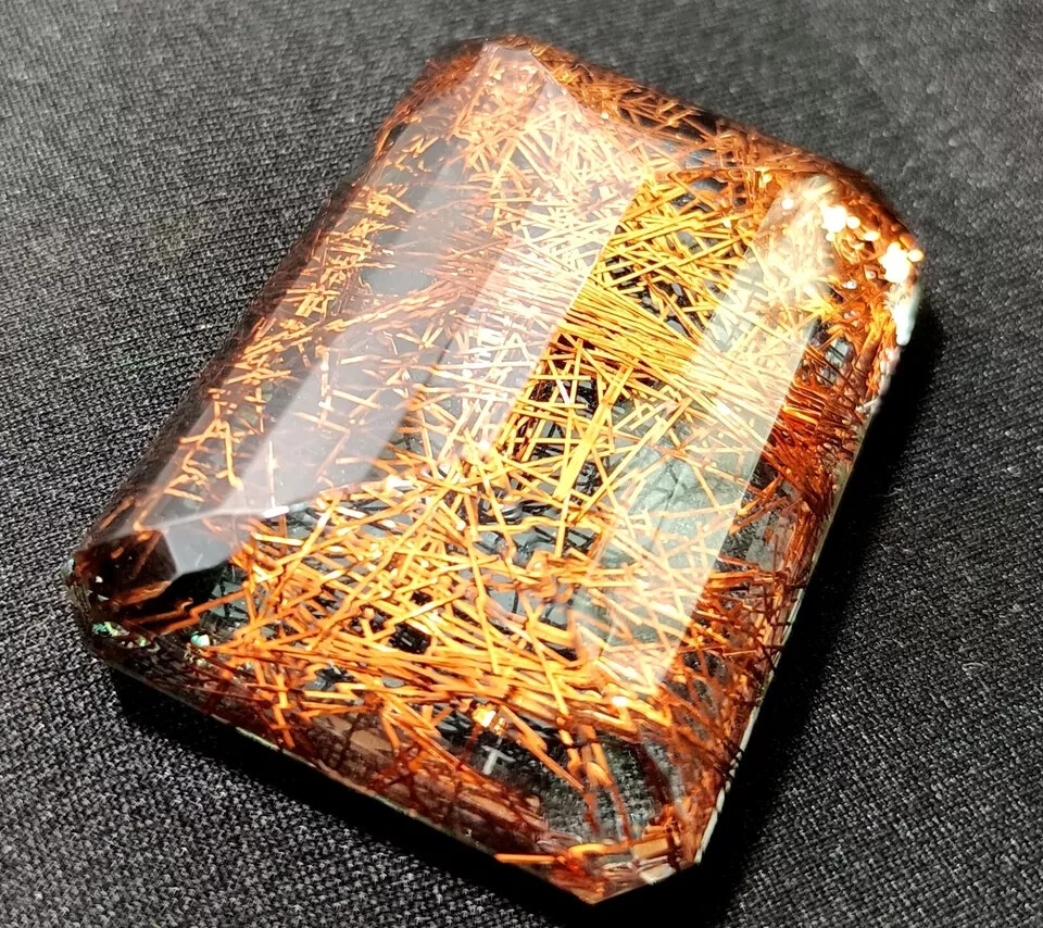 Rutilated Quartz Emerald Cut Natural EGL Certified 208.60 Ct Loose Gemstone