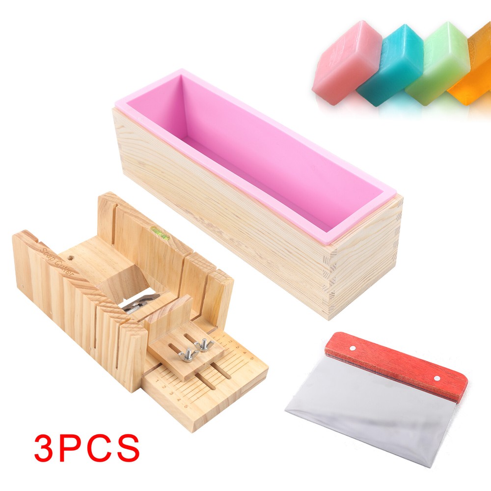 Wooden Soap Making Kit 3-Piece DIY Mold Set for Handcrafted Soaps