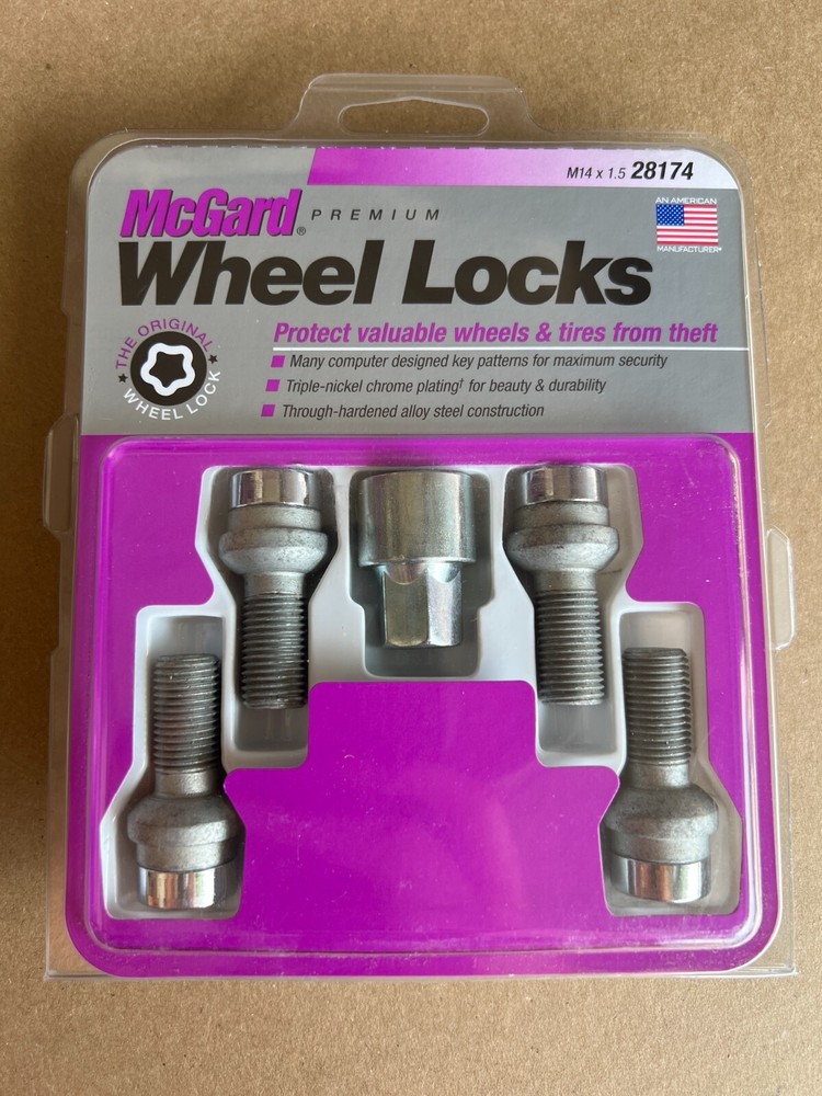 McGard 28174 Chrome Wheel Lock Bolt Set M14X1.5 Bolt Radius Seat NEW