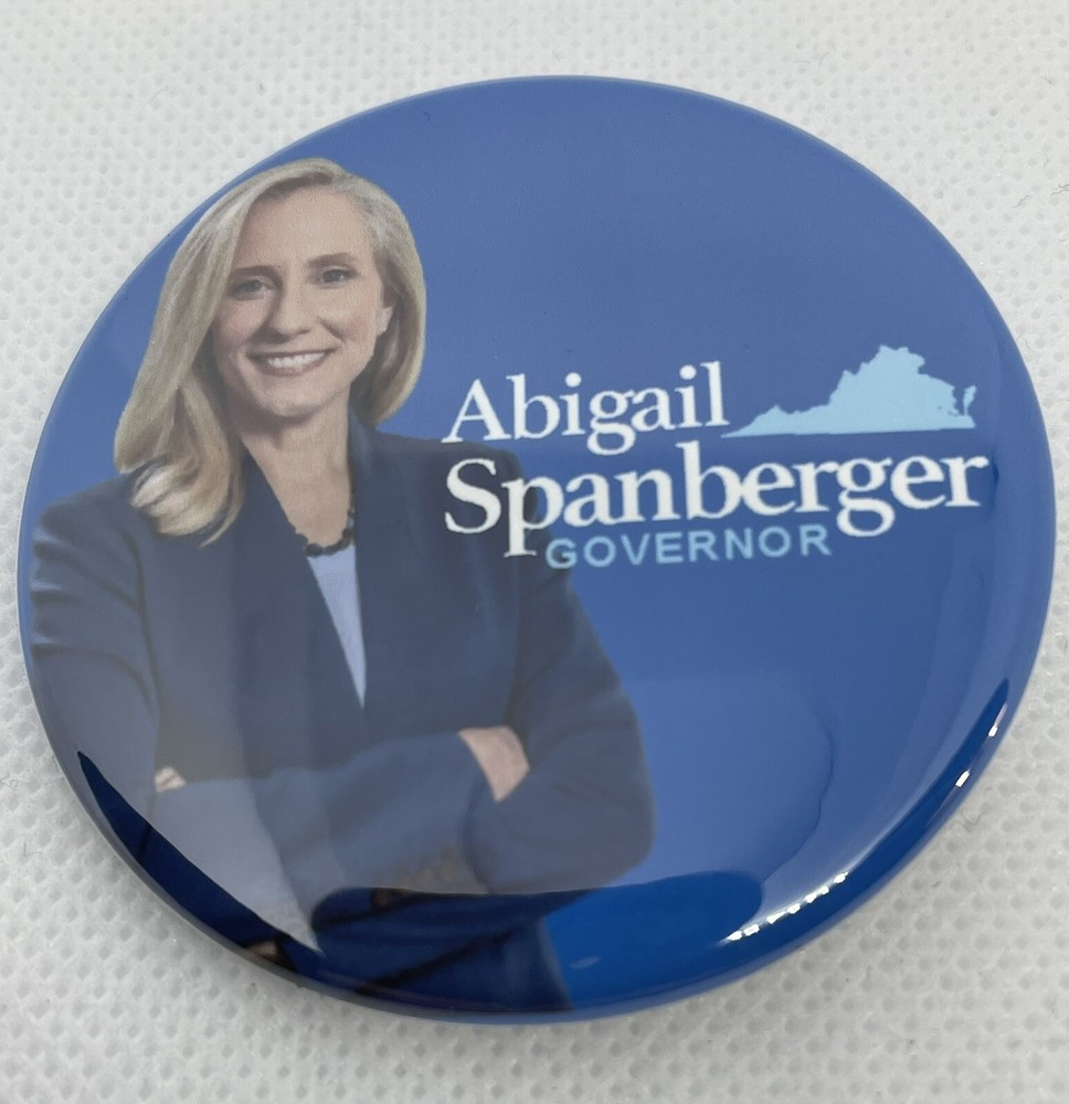 Abigail Spanberger Governor Virginia 2025 Political Campaign Pinback Button Pic-image