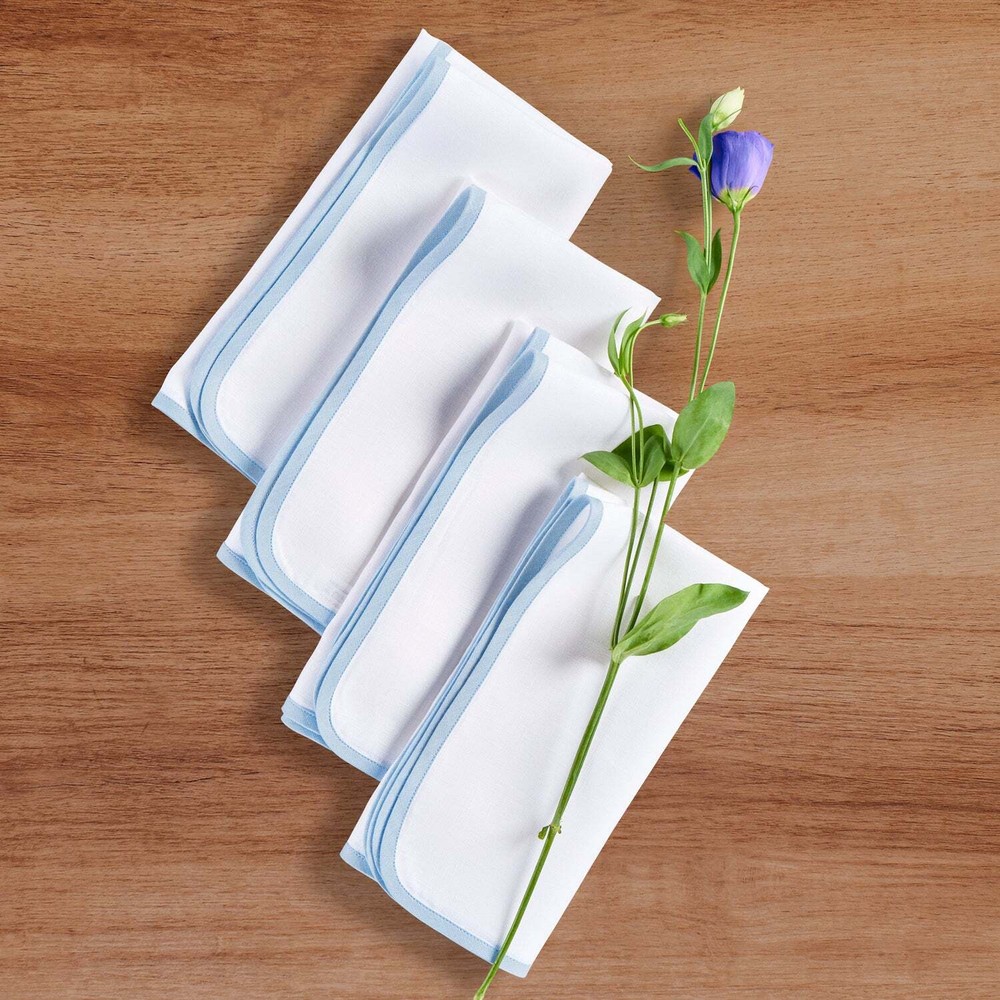 Solino Home 100% Pure Linen 20x20 Inch Chloe Dinner Napkins Set of 4