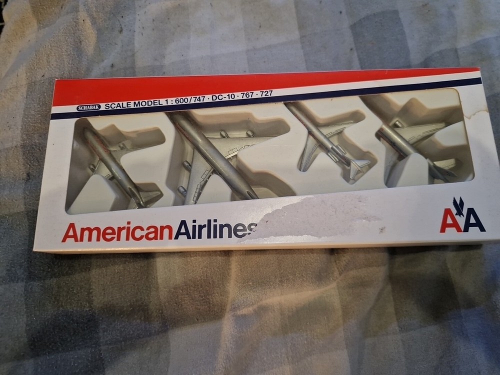Vintage Schabak 1:600 AA Air Lines Model Aircraft Set - 4 German Collectible Planes-image
