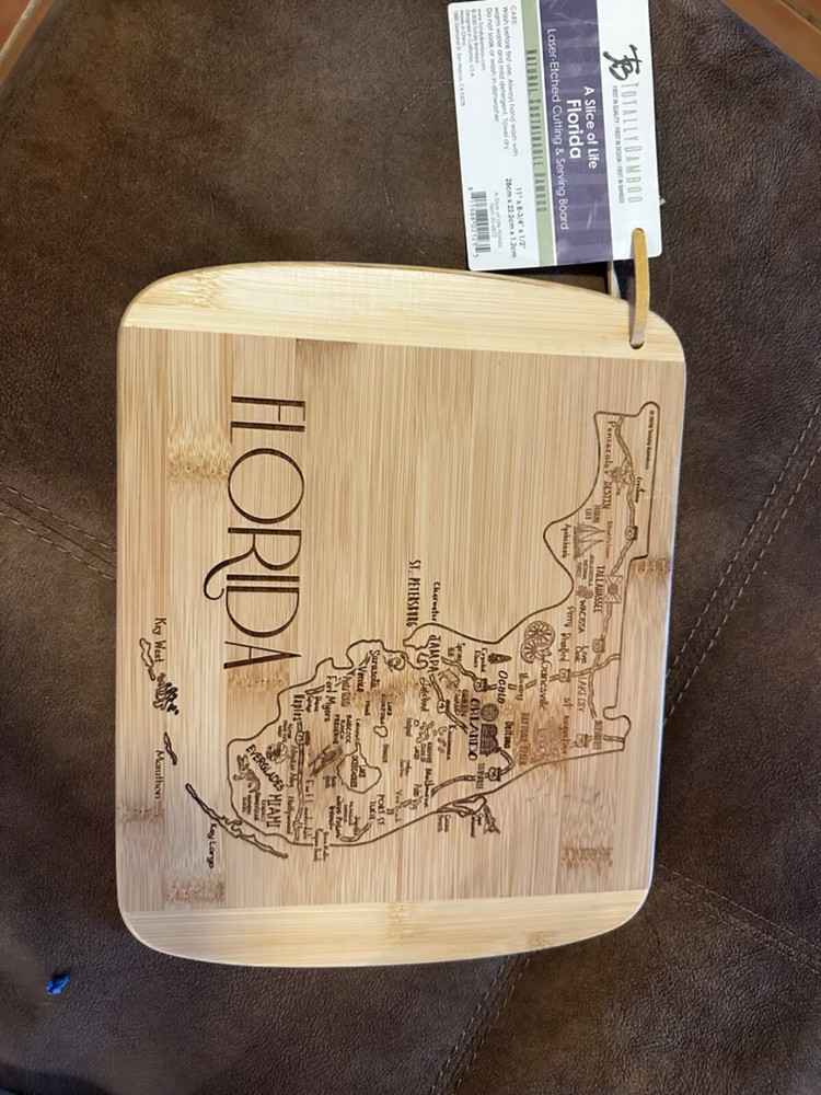 Totally Bamboo A Slice of Florida Laser Etched Cutting & Serving Board - 11x9-image