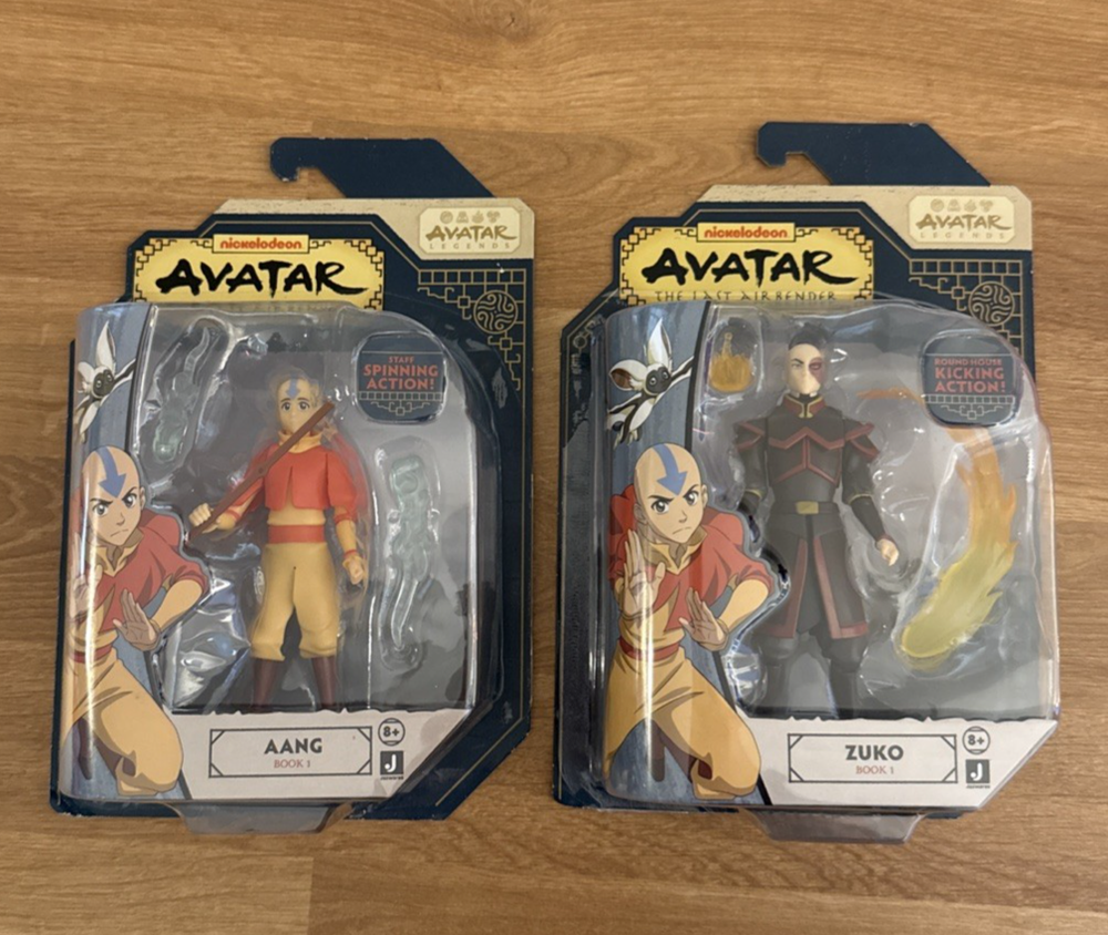 Avatar The Last Airbender AANG + ZUKO Action Figures Book 1 Nickelodeon NEW!-image