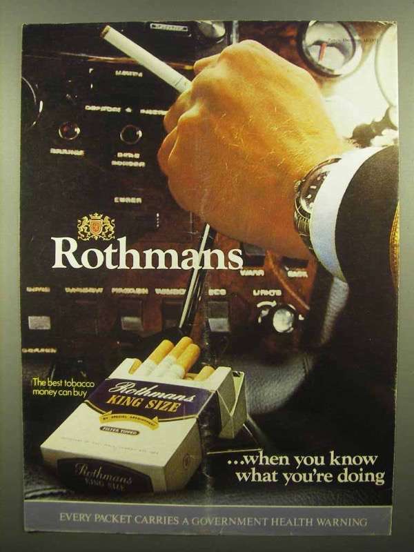 Vintage 1973 Rothmans King Size Cigarettes Retro Ad - You Know It
