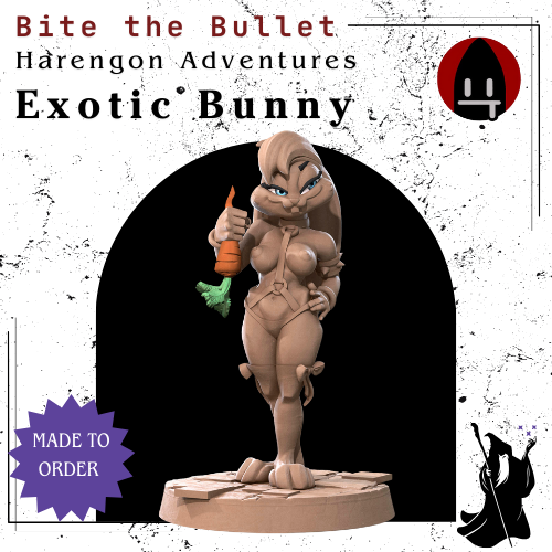 Exotic Female Harengon Bunny DnD Miniature D&D RPG 3D Printed Fantasy Model Lola