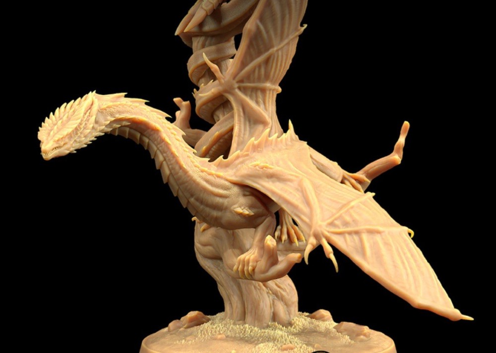 Young Green Dragon D&D Miniature for Fantasy Tabletop Gaming