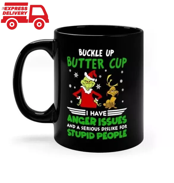 Funny Grinch Anger Issues Coffee Mug Adult Humor Santa Christmas Mug, 11-15OZ
